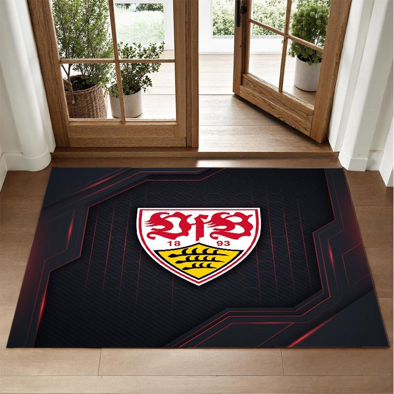 VfB Stuttgart Design Kristall-Samt Teppich Weiche Dekorative Matte für Schlafzimmer Eingang