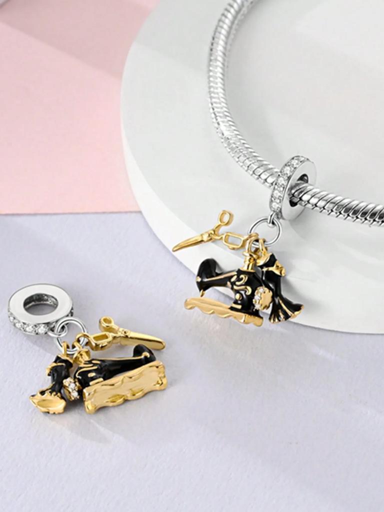 Copper Metal Colors Sewing machine Coffee machine Bead Components Charm Bead Component Pendant Bead Component Designed For Authentic Original