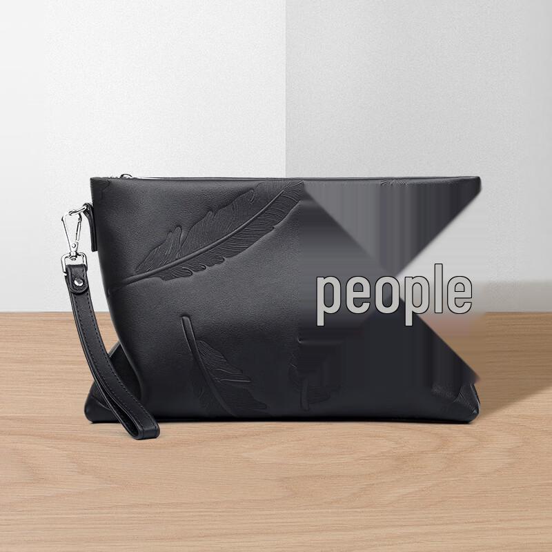 SCHWARZETIENNE Men s Genuine Leather Envelope Clutch Bag