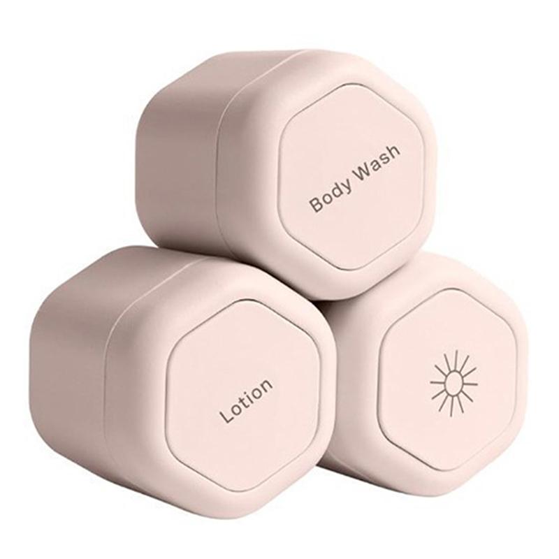 2/3Pcs Travel Container Magnetic Storage With Lids Cosmetic Dispenser Stacking Design Bottle For Face Cream Sunscreen Organizer