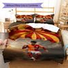 Creative Parachute Football Player Print Duvet Cover Set, 3Pcs Sports Bedding Set with 2 Pillowcases for Bedroom Decor