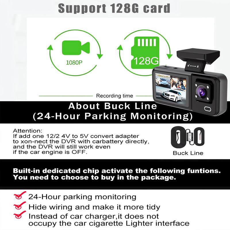 Wifi 3 Channel Camera Mini Car Dvr Dash Cam HD1080P Dash Camera Dual Len Dashcam Video Recorder Black Box 24H Parking Monitoring