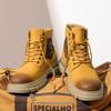 2025 Rhubarb Boots Men's Thick-soled Men's Martin Boots Men's British Style Winter High-top Men's Shoes Outdoor Tooling Boots Short Boots