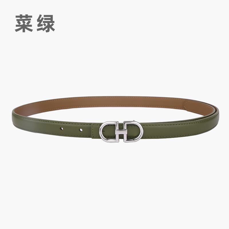 Leather Women'S Belt Simple Double Ring Belt With Jeans Casual Pants Belt Women'S Model