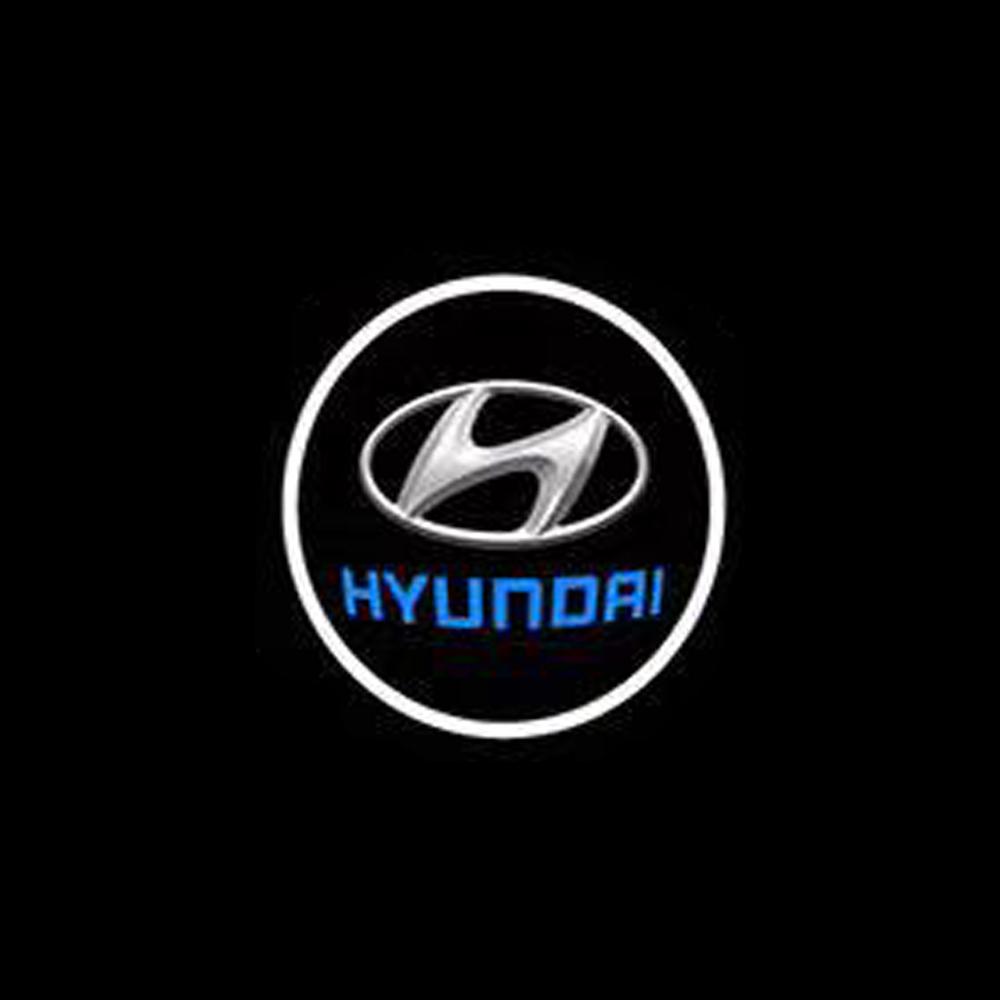 2PCS LED Car Welcome Door Lights Badge Accessory For Hyundai Genesis N-LINE I10 I20 I30 I40 IX20 IX35 Kona Getz Veloster Tucson PP18