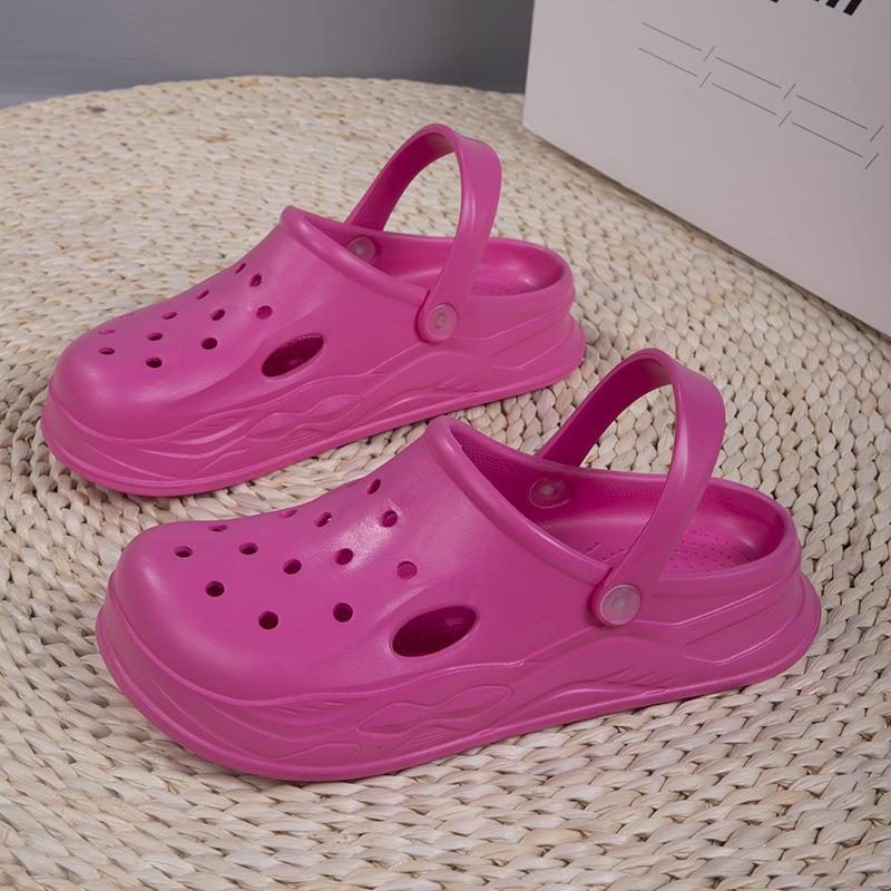 Hole shoes increase in height in summer, beach thick-soled bag head slippers, trendy new non-slip thick-soled sandals
