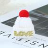 Korean Style Knitted Wool Hat with DIY Pompom Decoration - Mini Christmas Accessory
