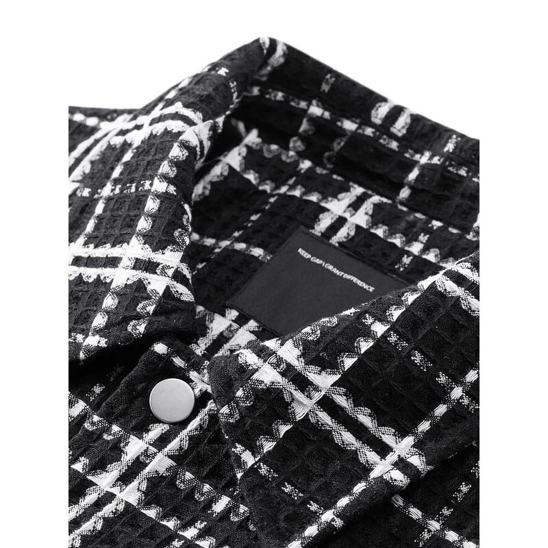 Veste à carreaux noirs et blancs pour homme GXG