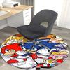 1pc Sonic the Hedgehog Anime Cartoon Design Round Carpet  Office Chair Mat, NonSlip Rug for Home Decor, Living Room, Bedroom, Game Room
