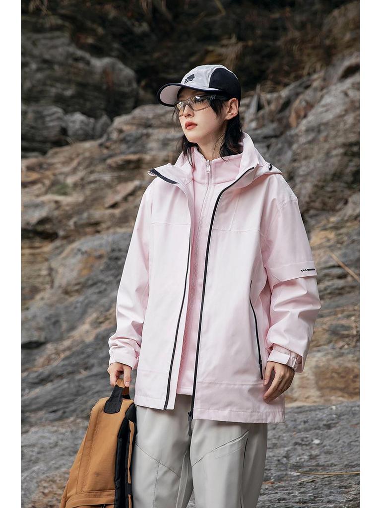 Men's Windproof Three-in-One Fleece Ski Jacket - Wear-Resistant, Heat-Sealed Winter Outerwear