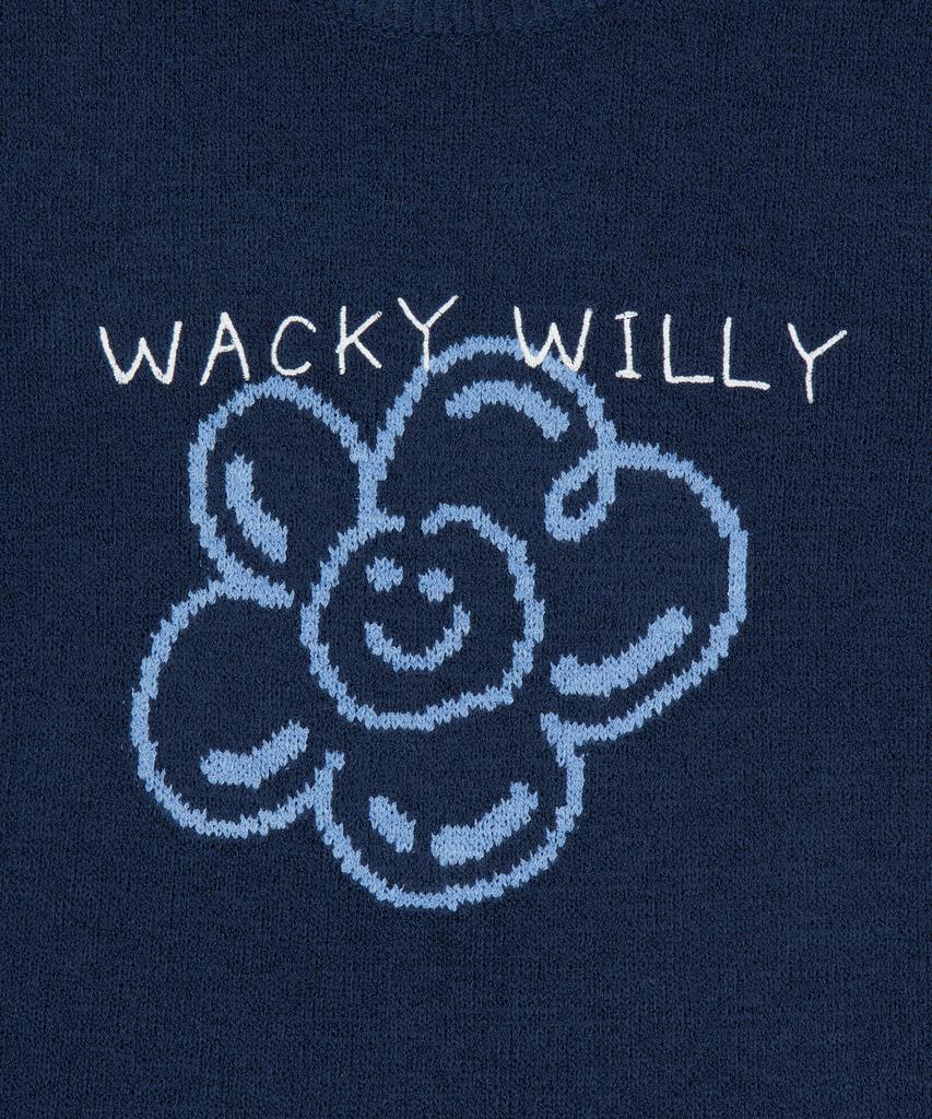 WACKY WILLY Women'S Lily Graphic Short Sleeve Knit Dark Navy