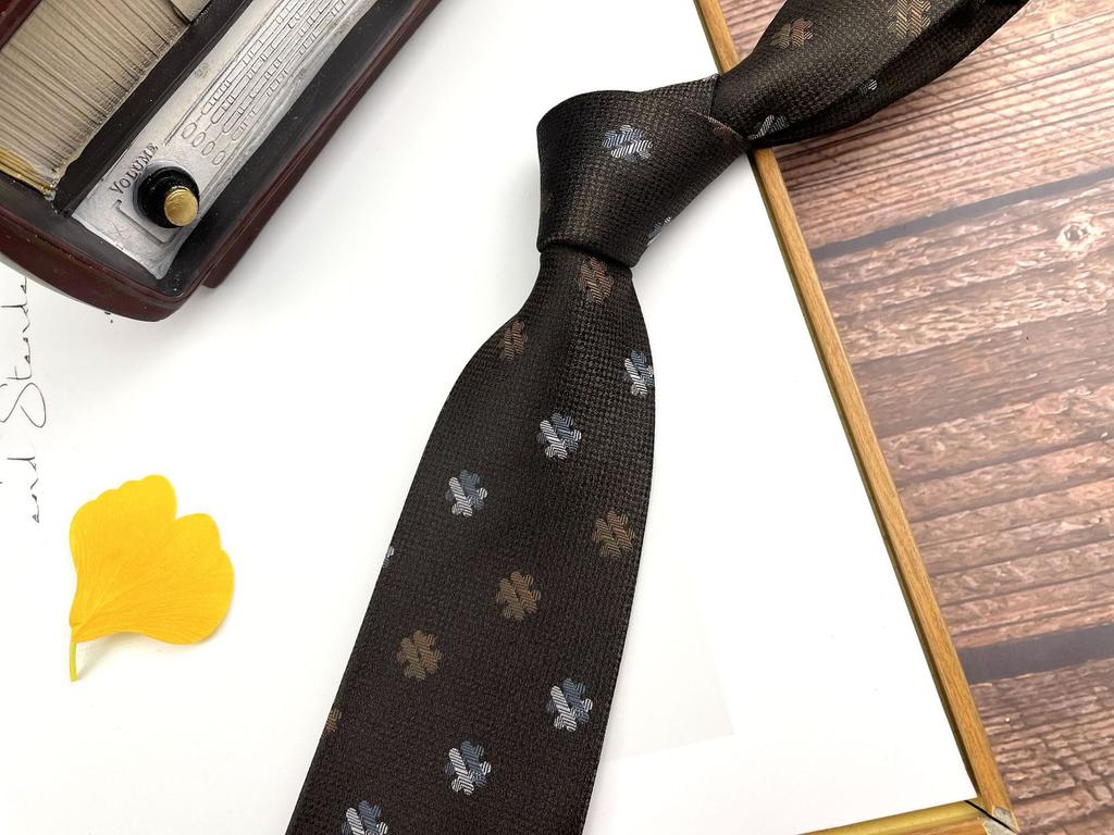 Men'S Retro Tie Dark Red Pattern British 8Cm High-End Formal Dress Casual, Professional Business Striped Wedding Tide