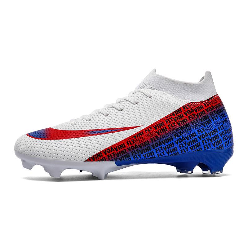

High-Top Soccer Shoes for Teens, Long-Spike Turf Training, for Older Kids and Students 45