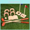 Wooden Miniature Golf Set Indoor Sports Toy For Kids Family Playroom Fun