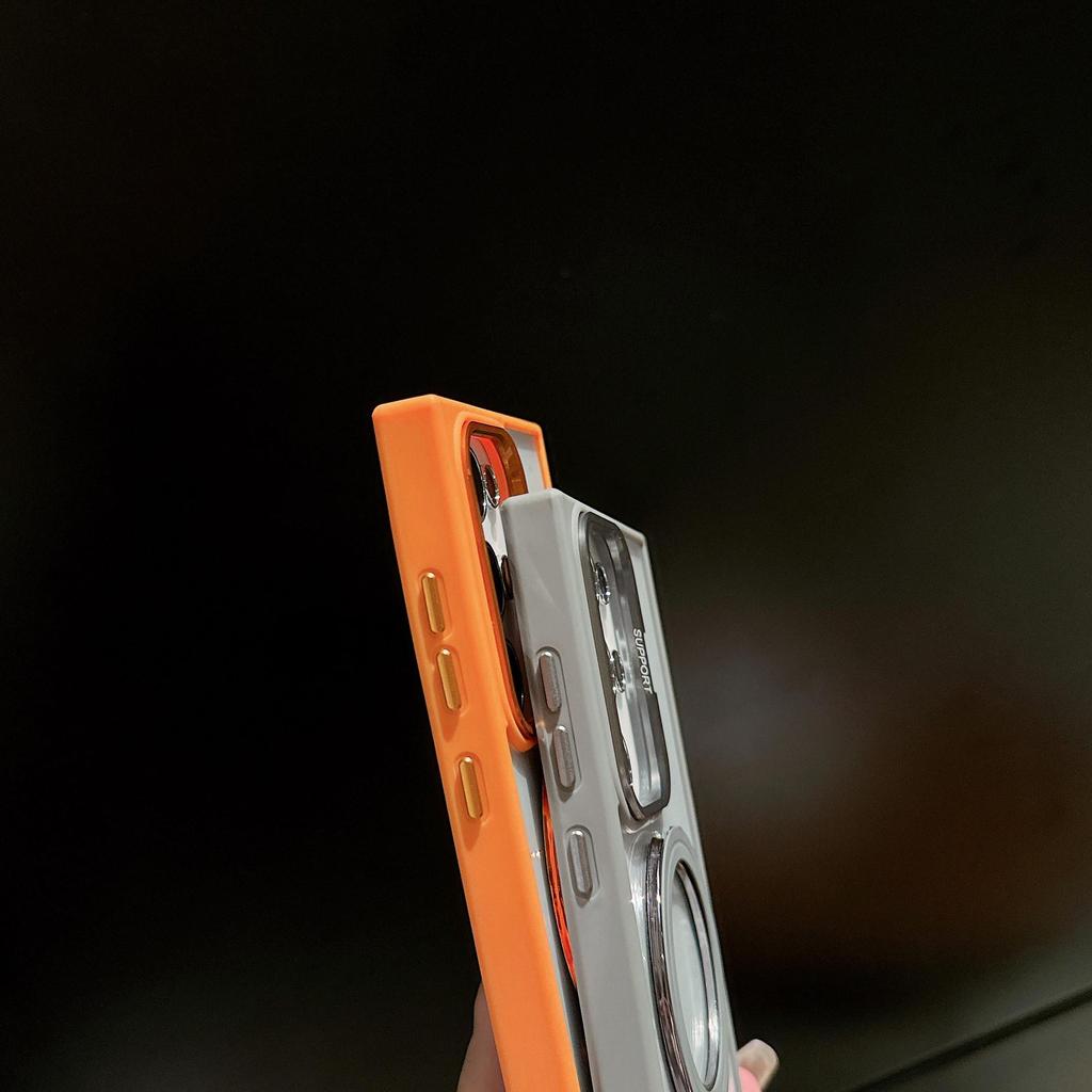 Magnetic Invisible Stand Phone Case for Samsung S24 Ultra, S23 FE, S22 Plus - Transparent Cover