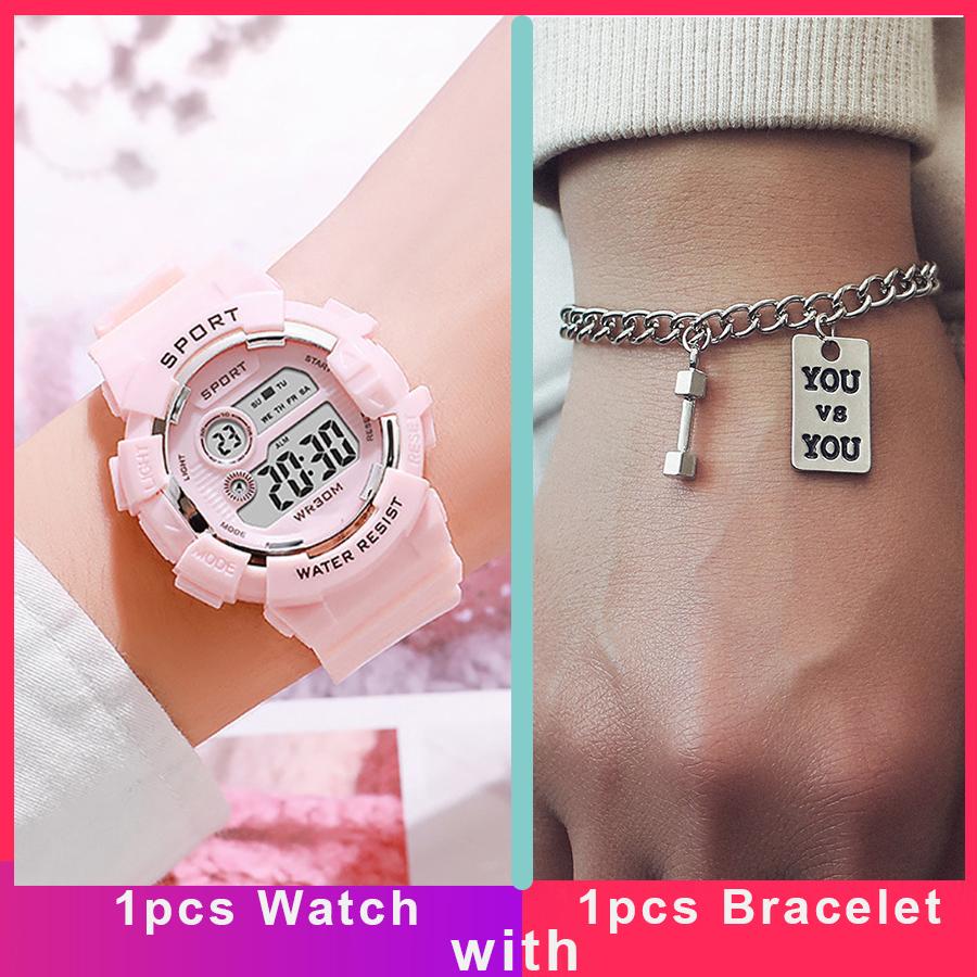 LED Digital Watches with Bracelet Multifunction Sports Watches Fashion Couple Watch Electronic Clock For men womne Boys And Girl