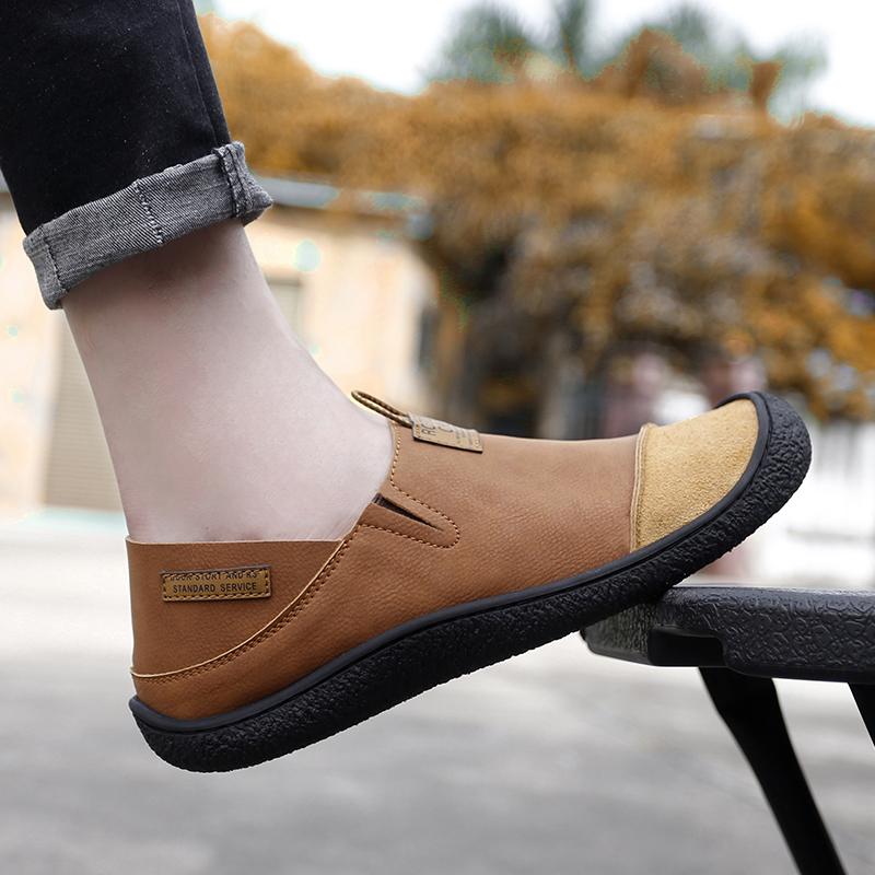 Herren Slipper Handgefertigt Lässige Lederschuhe Slip-on Fahrschuhe Mokassins