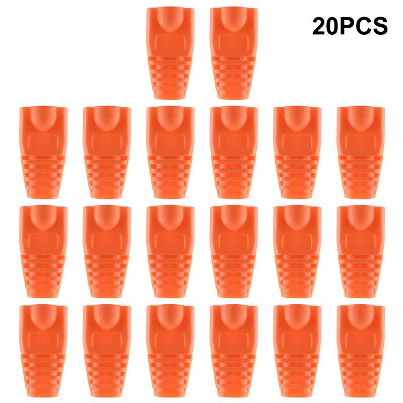 20pcs OD6.5 Cable Connector Plug Cover CAT5E CAT6 RJ45 Ethernet Network Cable 10 Colors Strain Relief Boots RJ45 Connector Caps