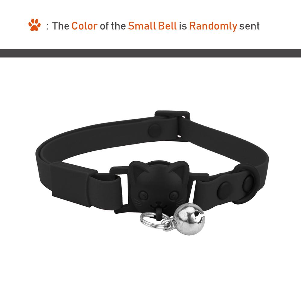 

PVC Cute Cat Collar With Small Bell Waterproof Adjustable Catroon Kitten Neacklace Pet Collars S Neck 23-32cm чёрный