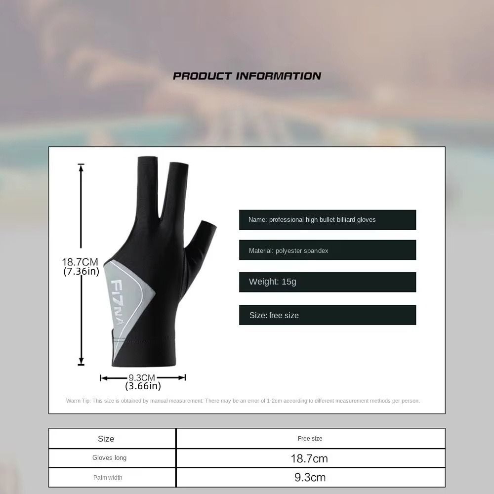 Left Hand Three-finger Gloves Quick Drying Snooker Cue Glove Billiards Gloves Billiard Accessories