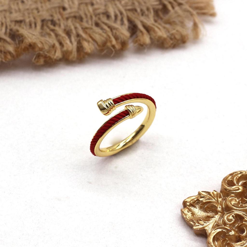Zodiac Year Red String Nail Ring: Elegant and Unique High-End Design