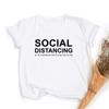 Social Distancing Letter Women Summer T Shirt You Re Too Close Funny Print Casual Tees Tops