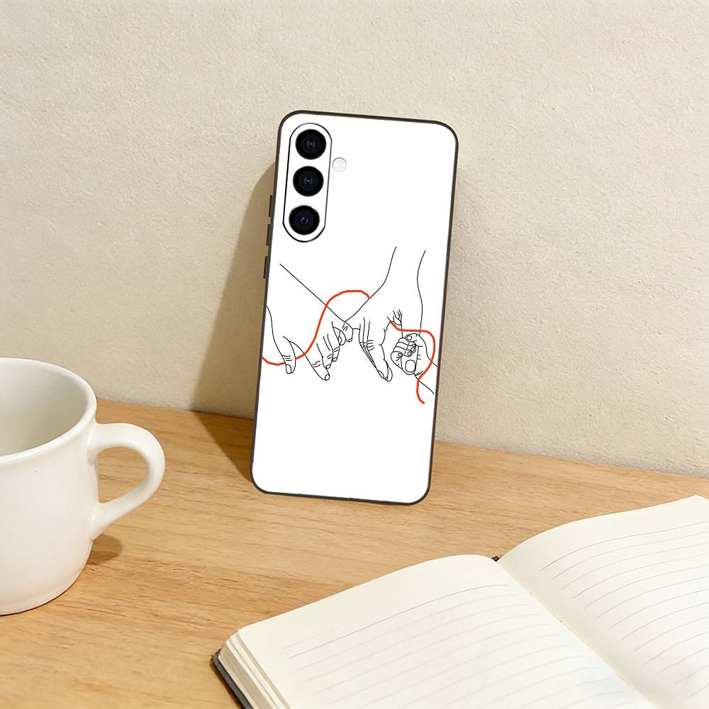 Baby Mom Dad Family Hand  Phone Case For Samsung Galaxy A73,A72,A71,A70,A53,A52,A51,Others Soft Black Cover