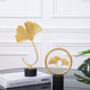 Handicraft Easy To Clean Desktop Ornaments Leaves Sculpture Iron Arts Crafts Ginkgo Leaf Ornaments