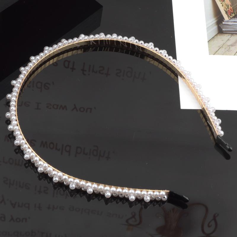 "Korean Style Pearl Bridal Headband - Handmade Fashion Accessory"