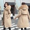Women's Medium and Long Women's Cotton Clothes Fashion Casual Big Fur Collar Women's Cotton Clothes Winter