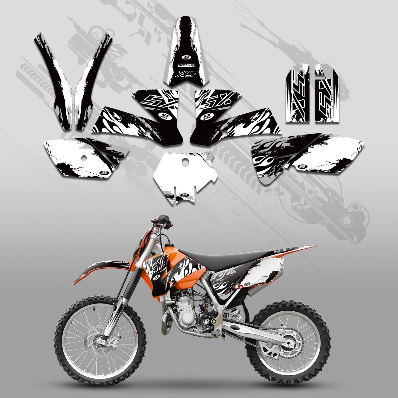 NICECNC Для KTM SX 85 SX 105 SX85 SX105 2003 2004 2005 Мотоциклетный Обвес Графический Фон Наклейки Стикер Персонализация Декор