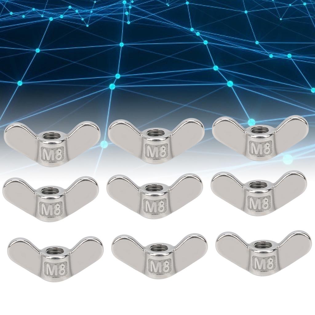 10Pcs M8 Wing Nut Butterfly Nuts 304 Stainless Steel Fastener Hardware Accessory