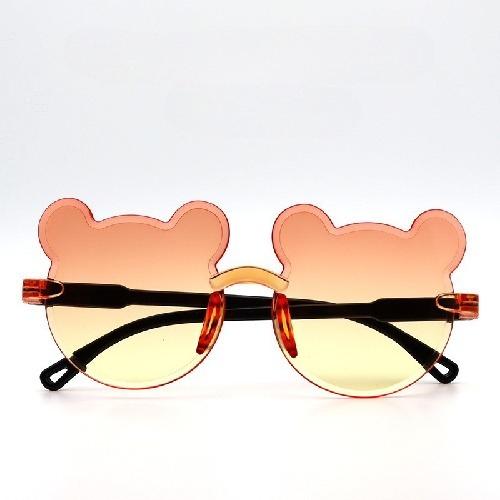 1Pc Outdoor Travel Skiing Sunglasses Cartoon Bear Sunglassess for Boy Girl Children Rimless Casual Sunglasses UV400 Fashionable