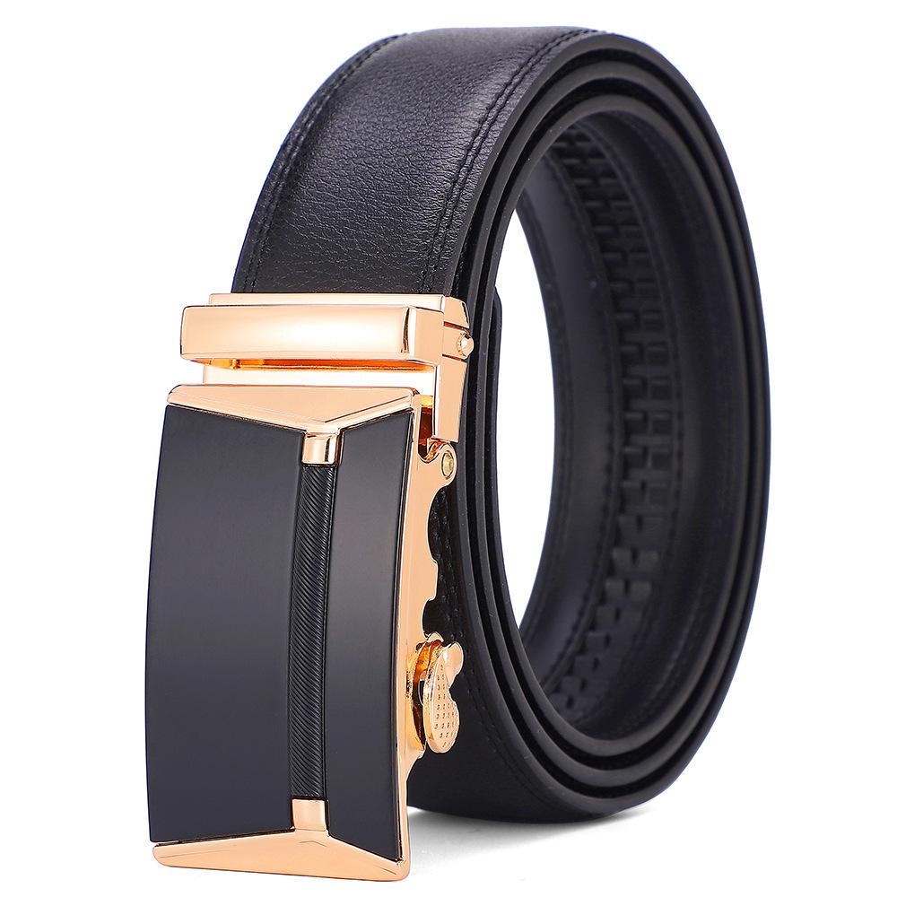 Modischer Herren Gürtel Ratschen Gürtel Hohe Qualität Legierung Automatische Schnalle Jeans Anzug Hose Luxus Marke Gürtel Größe 105 110 115 120 125cm 115cm black