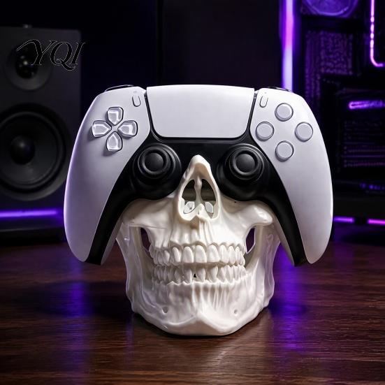 E-sports Room Accessories 3D Printed Skull Game Controller Holder, Head Stand for Cool Gaming Desk Decor Controller, Desktop Display Decor, Gamer Gift