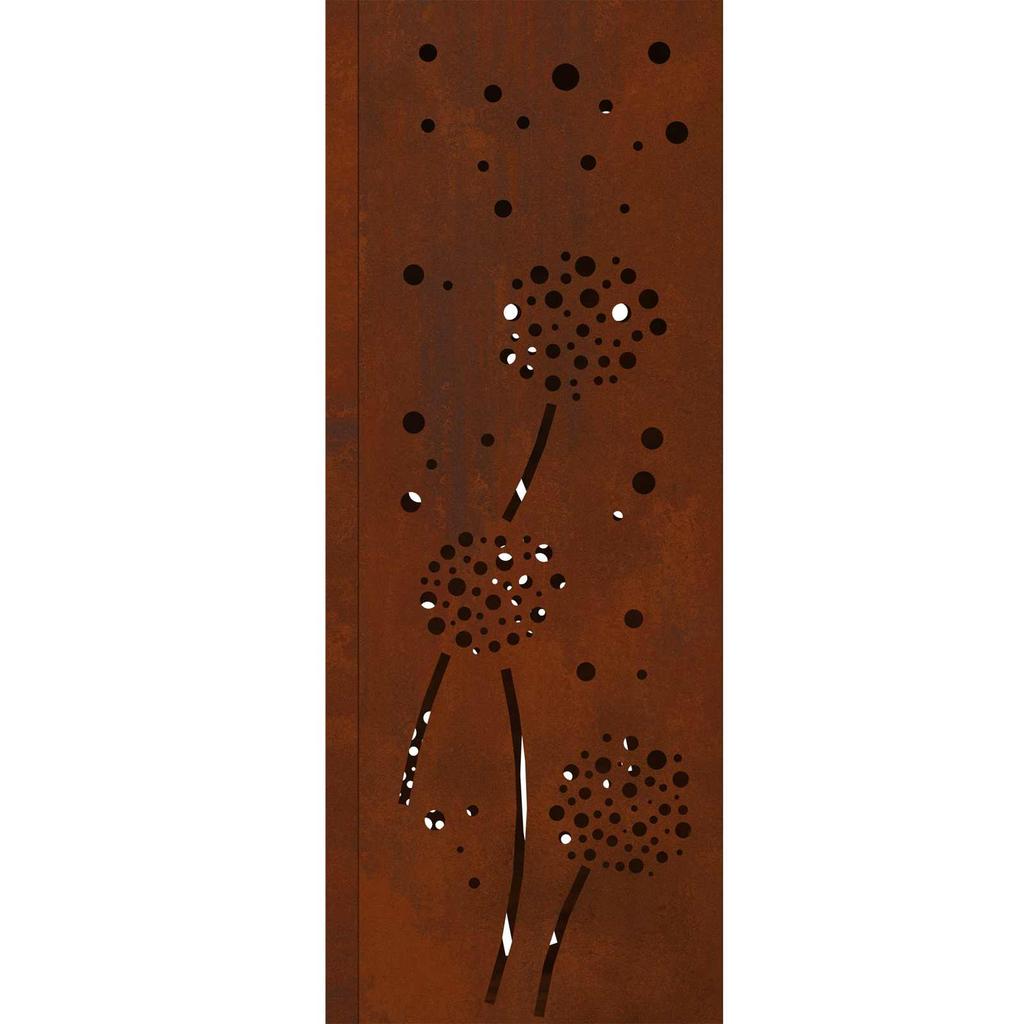 Solar LED Path Light 2 Pcs Rust Colored Weatherproof Steel