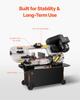 Metal Horizontal Band Saw 1.1 KW, 7 X 12 In Cutting Capacity 4 Speeds Variable Speed Bandsaw 220V Horizontal & Vertical Cutting for Multiple Metal