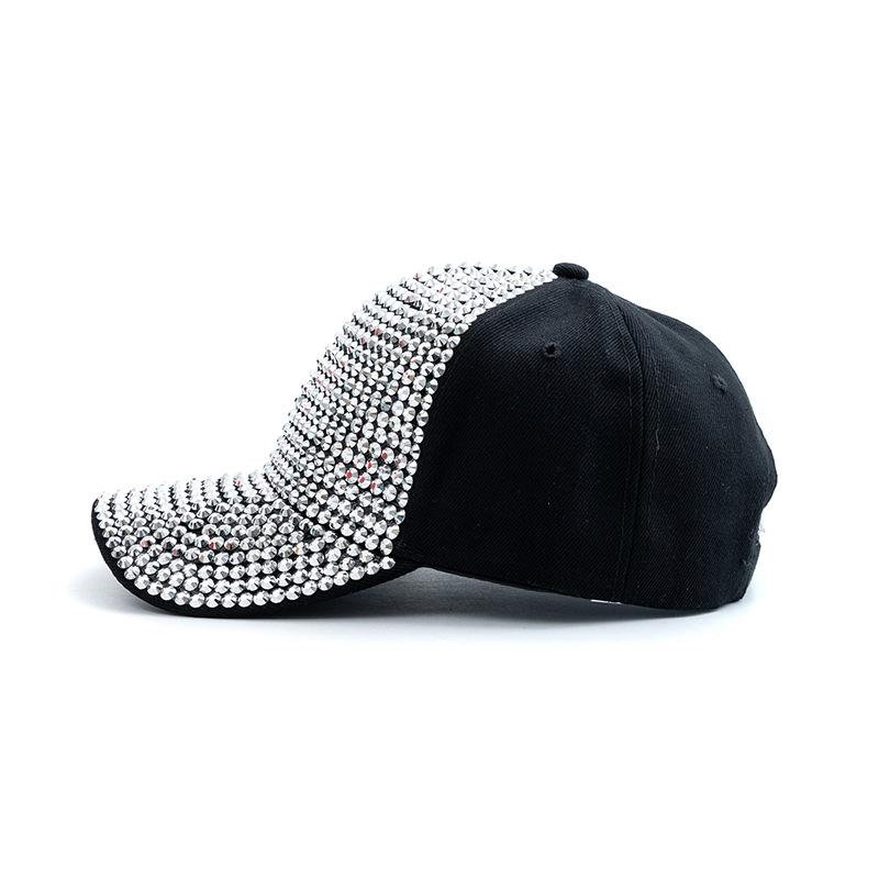New Fashion Women Diamond Inlay Cap Spring Summer Hip Hop Kpop Dance Baseball Caps Simple Plain Party Street Hat