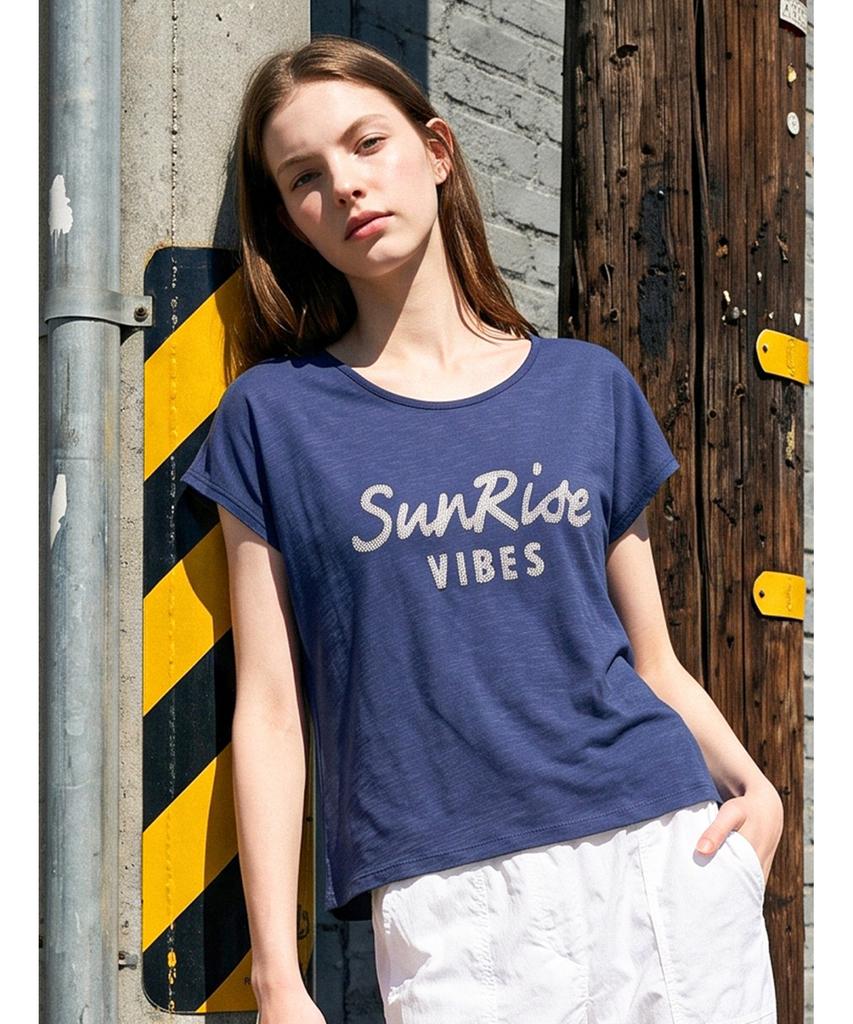 Poebeo21 U-Neck Sunrise Short Sleeve T-Shirt (Ftdbts069)