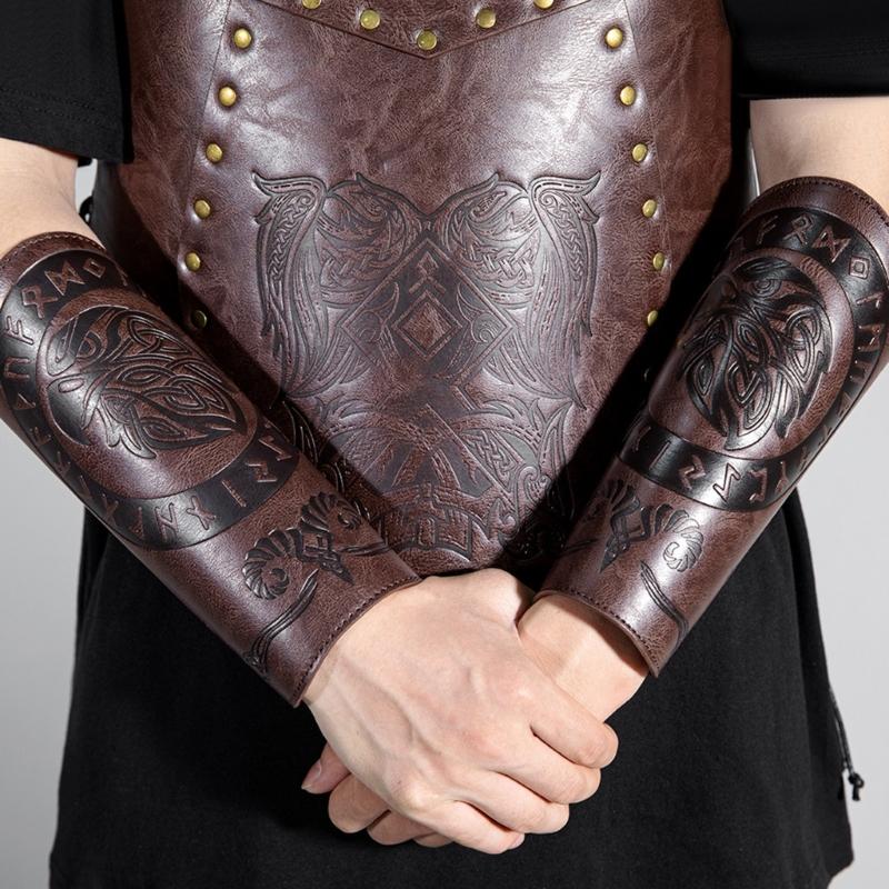 Arm Guard Gauntlet Wristband Role Playing Armguards Wide Knight Arm Gauntlets for Medieval Costume and Role Playing