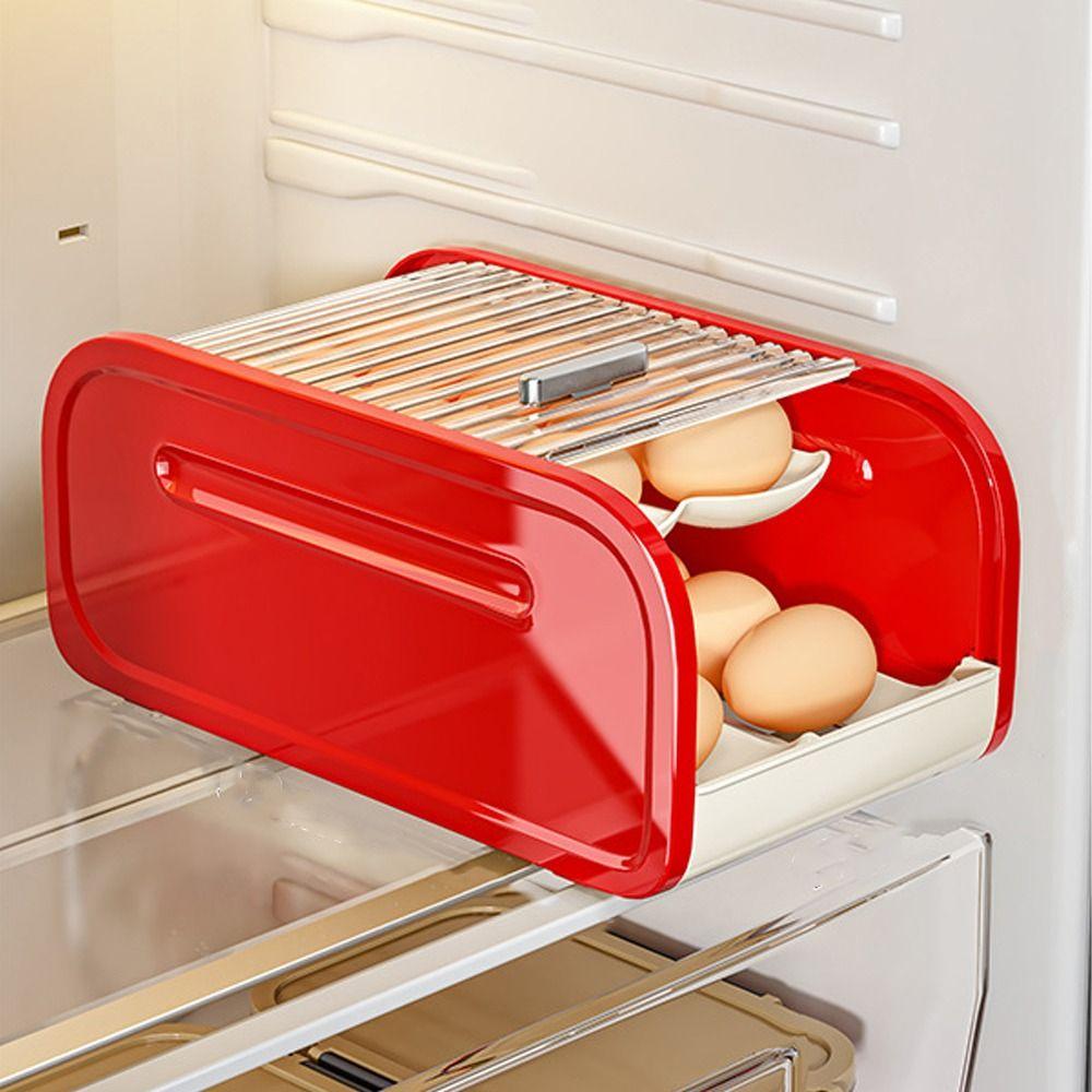 Double-layer Egg Storage Box Clear Egg Dispenser Rolling Egg Tray Eggs Container  Refrigerator