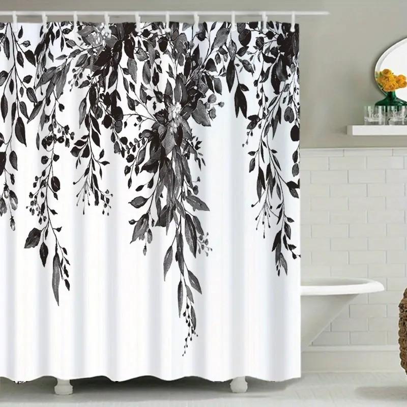 Spring Summer Floral Shower Curtain-Vibrant Flower Design, Machine Washable Suitable for Bathroom Decorative Shower Curtain