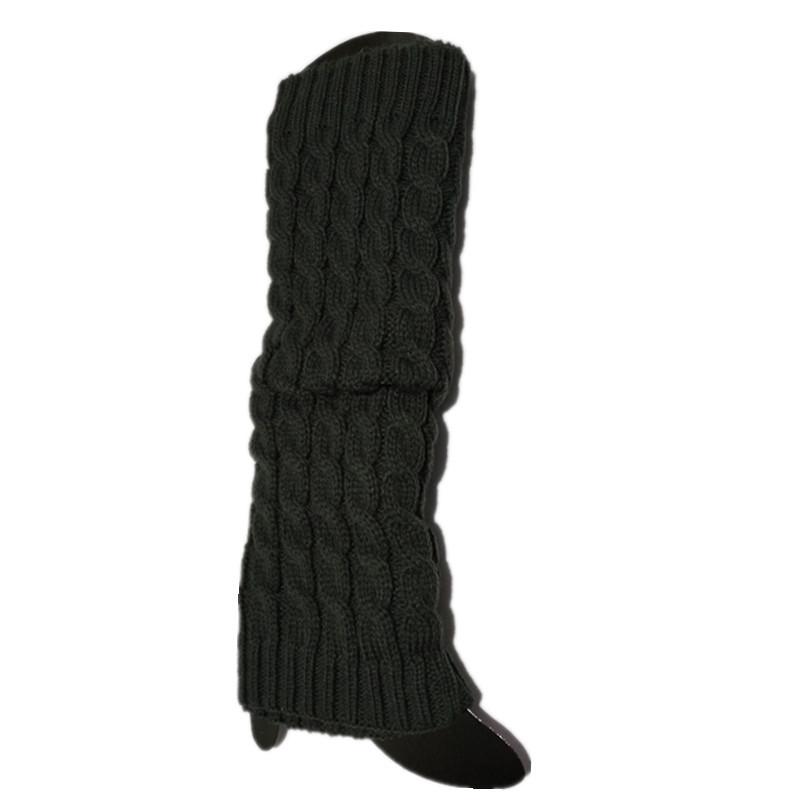 Stokta 40cm Kore Tarzı Kablo Örgü Tozluklar - Sonbahar/Kış Düz Renk Yün Çoraplar.