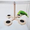 Parrots Feeder Perch with Dish Cup Screw Bird Perch Stand Cockatiel Feeder Birdcage Perches Climbing Toy for Budgies