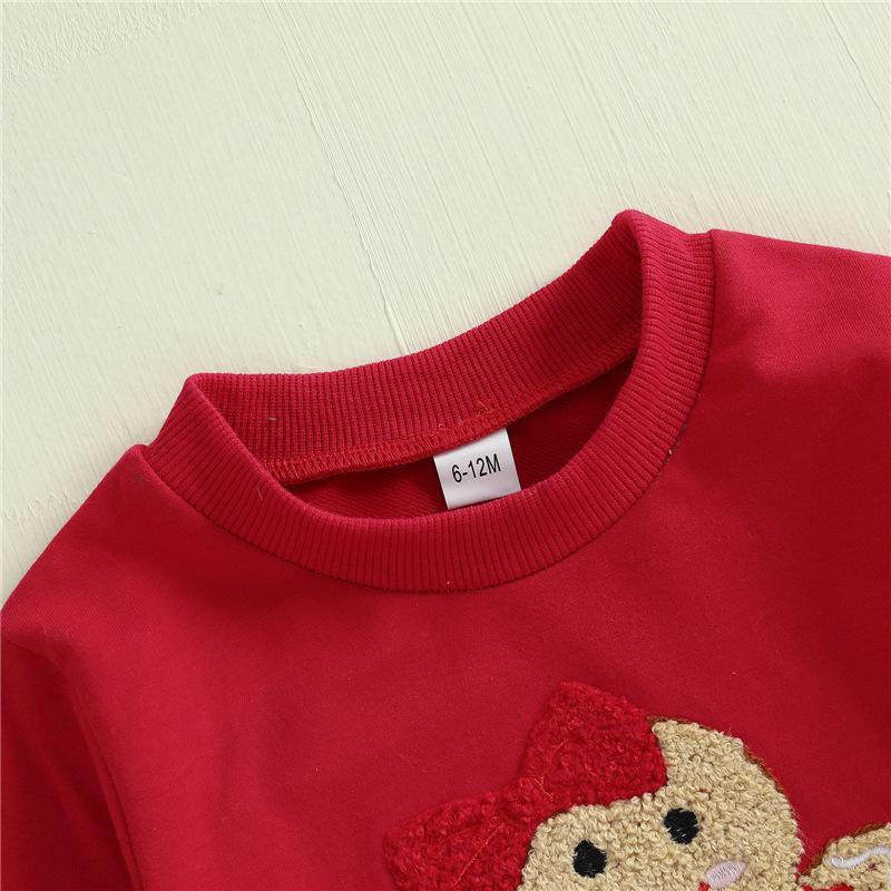 Holiday Girls' Red Gingerbread Sweatshirt & Flared Pants Set