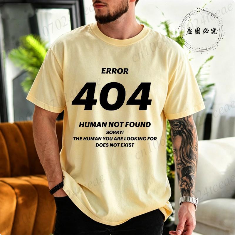 Errore 404 Huunisex Non Trovato Stampa Maglietta Per Unisex Manica Corta Tee Divertente Programmatore Geek Estate Casual Maglietta Top Unisex Unisex Regalo