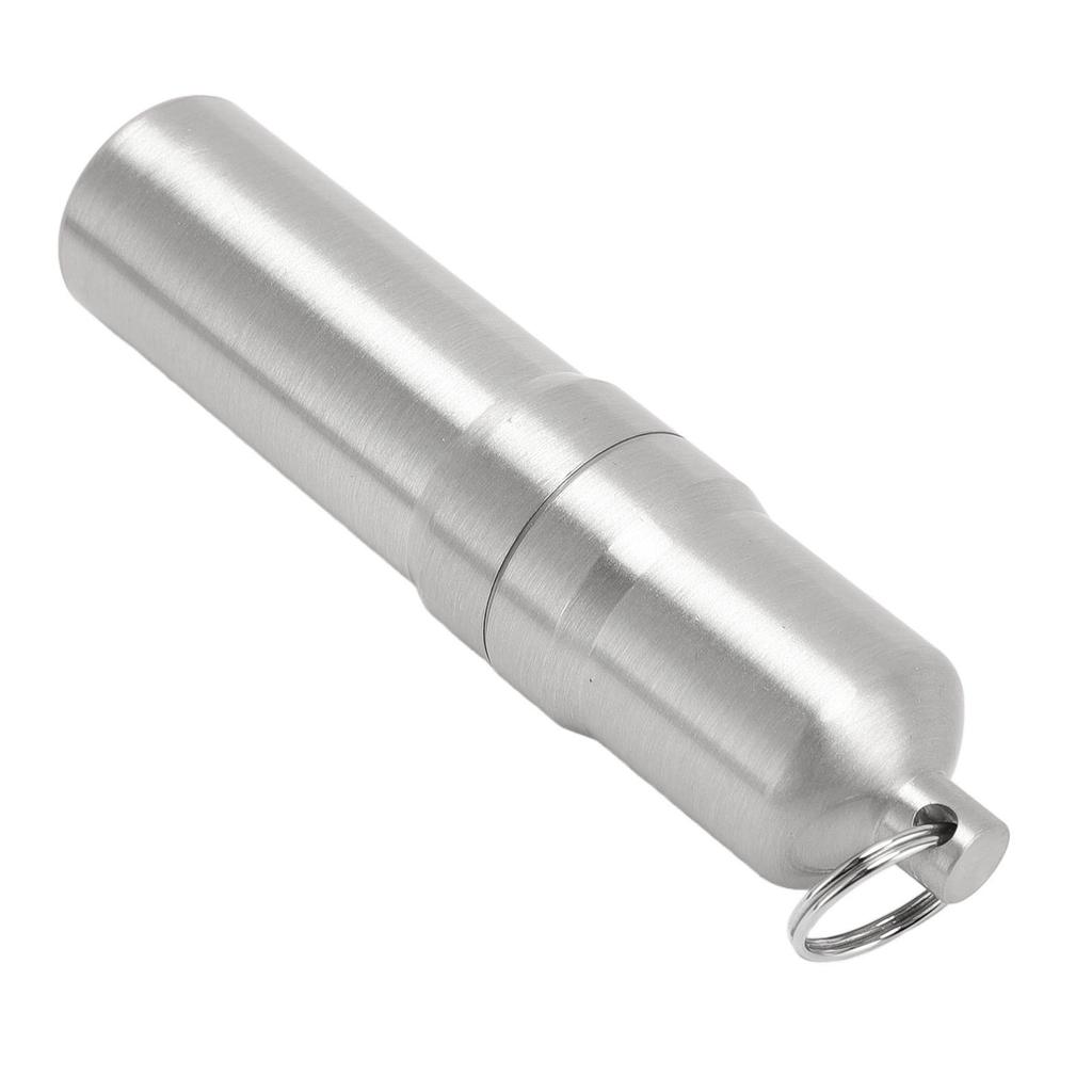 Metall-Aufbewahrungsrohr Aluminiumlegierung Leicht Regendicht Tragbar Luftdichter Behälter mit Pfeifenschnur für Camping Reise Silber