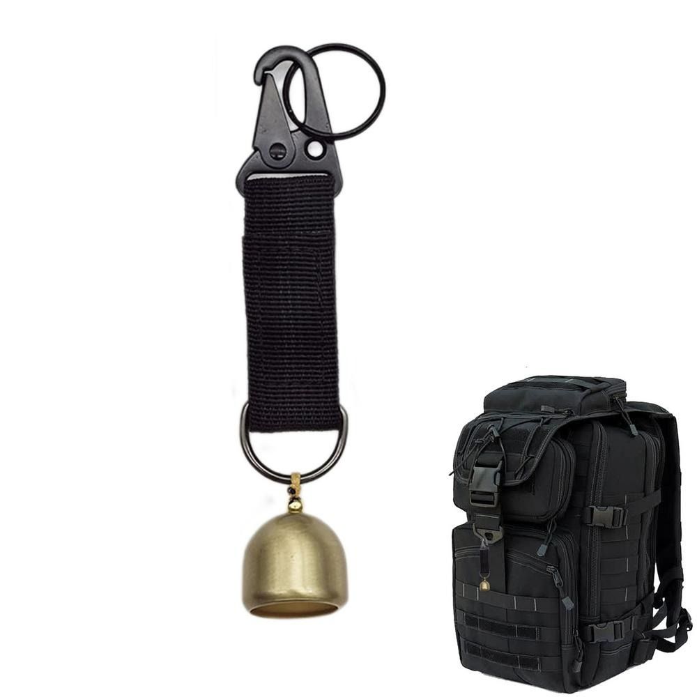 

Loud Outdoor Warning Bells Portable Bear Bells Pendant Camping Bells Keychain Holder Pets Collar чорний