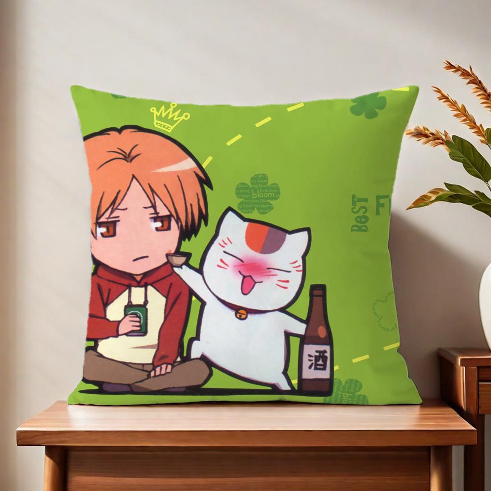 N-natsume Y-yuujinchou Cat cushion cover For Pillow Printing Sofa Decoration Home Car Room Coffee Shop Office Nordic Simplicity