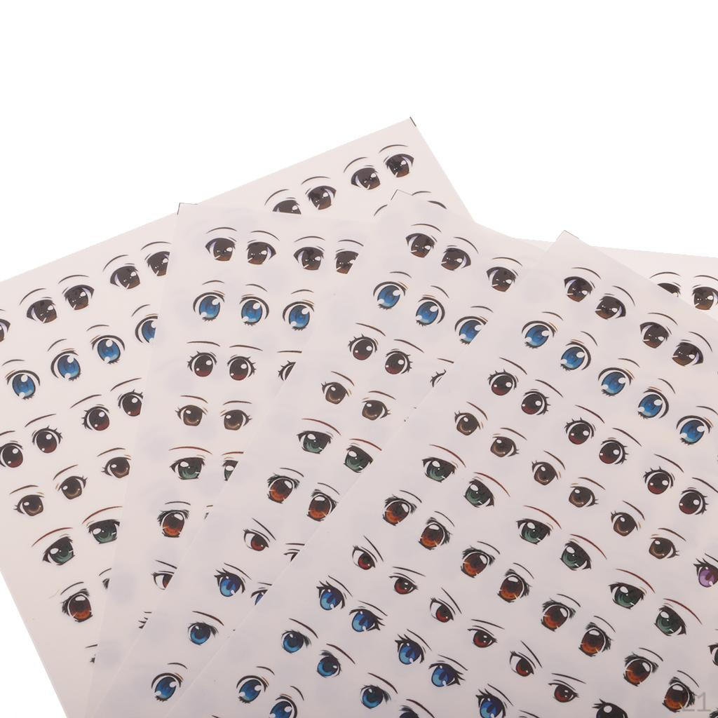 5 Sätze Wasseraufkleber Augen Abziehbilder für Puppenherstellung - C#
